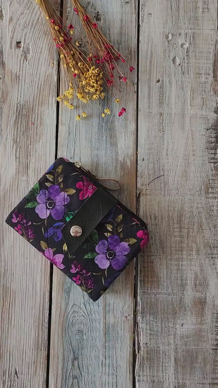 Cartera de mujer, cartera de tela, cartera de mano, billetera de chica, tarjetero, regalo para mamá, regalo para mujeres, cartera compacta