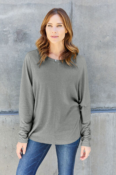 Full Size Round Neck Long Sleeve