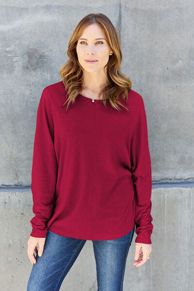 Full Size Round Neck Long Sleeve