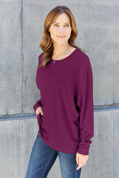 Full Size Round Neck Long Sleeve