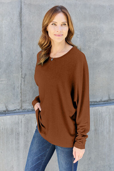 Full Size Round Neck Long Sleeve