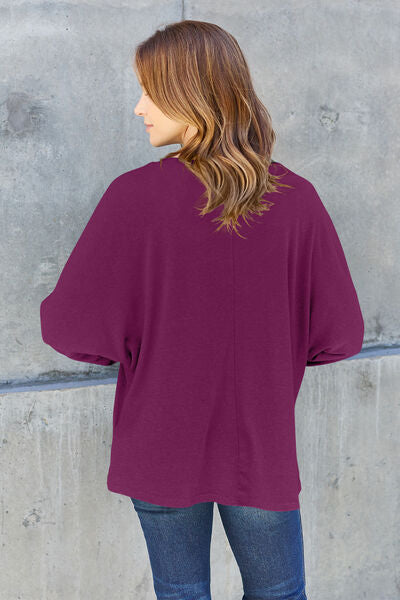 Full Size Round Neck Long Sleeve