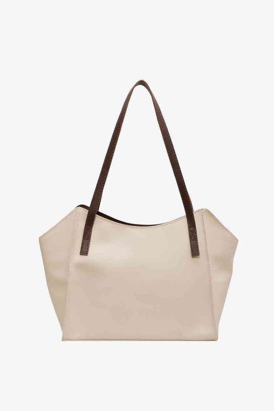 Beige Leather Tote Bag