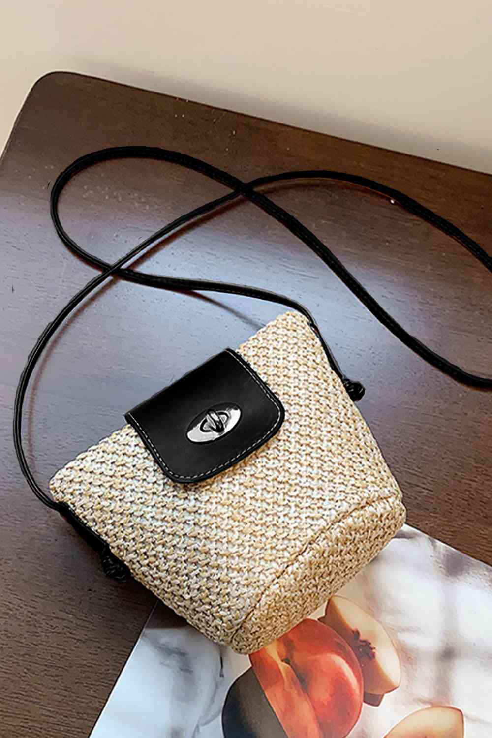 Straw Bucket Crossbody Bag