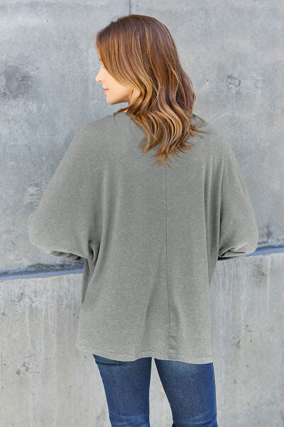 Full Size Round Neck Long Sleeve