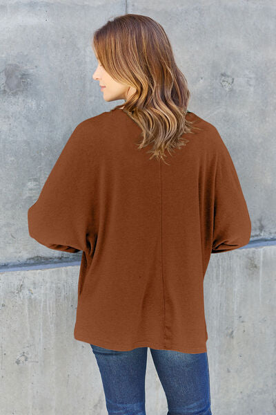 Full Size Round Neck Long Sleeve