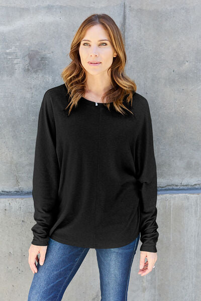 Full Size Round Neck Long Sleeve