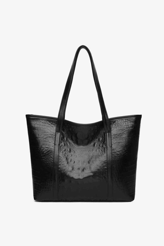 Black Leather Tote Bag