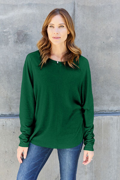 Full Size Round Neck Long Sleeve