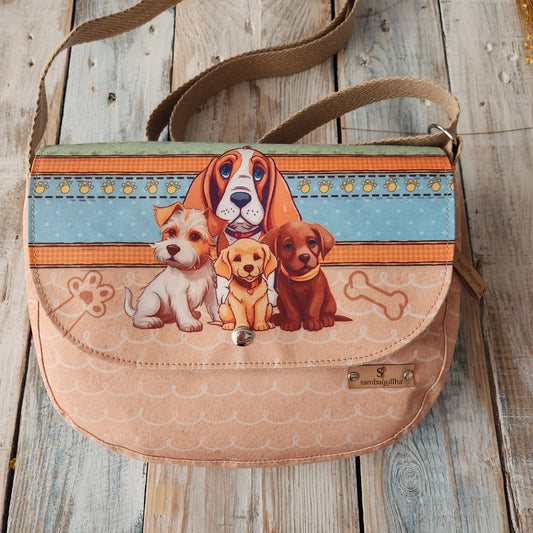 Bolso de tela con dibujos de perros, bolso mediano, bolso de tela de poliester, bolso atemporal, bolso de correa ajustables,regalo de Navid