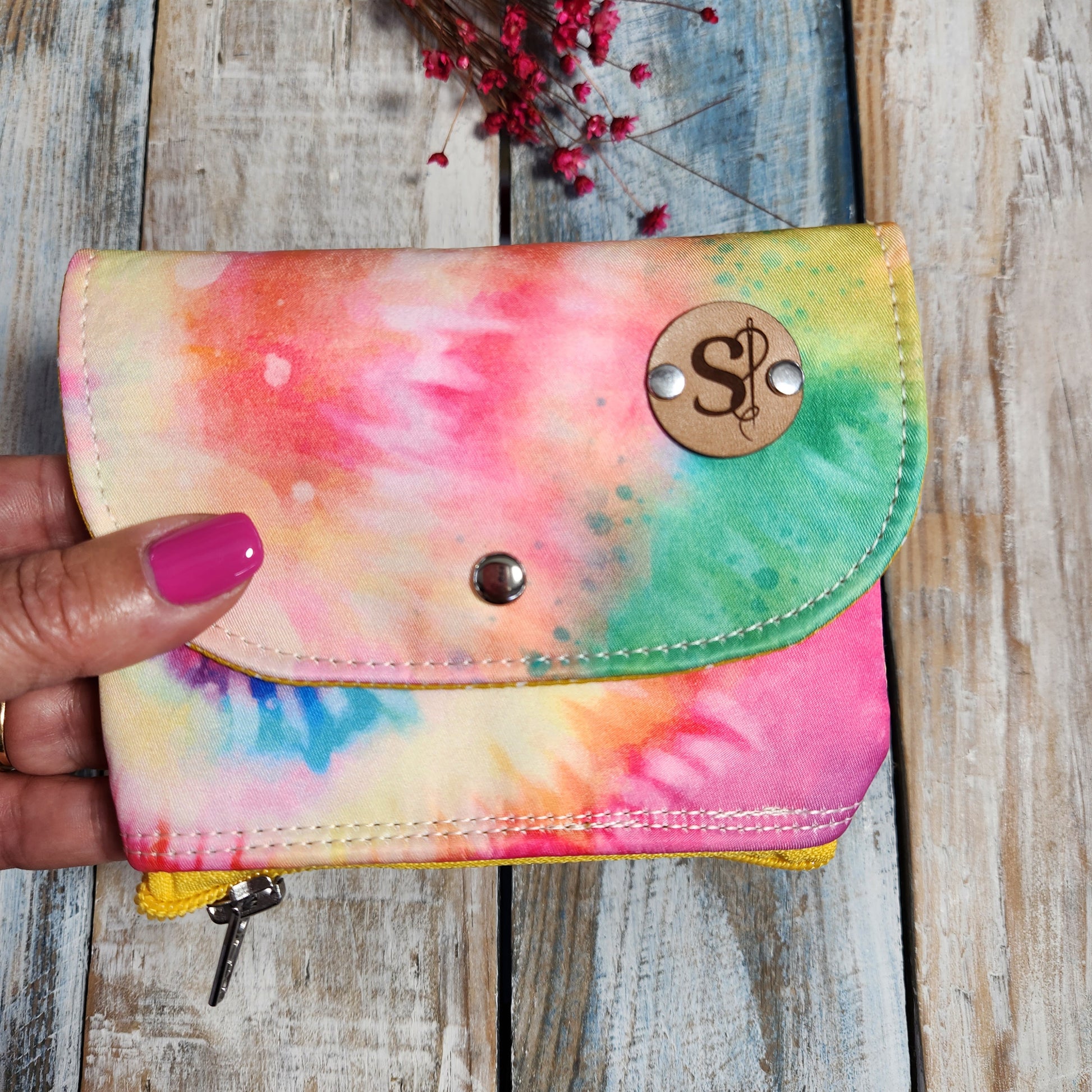Alana wallet, flower-printed fabric wallet, turtle wallet, Flamencos card holder, Tie dye wallet.